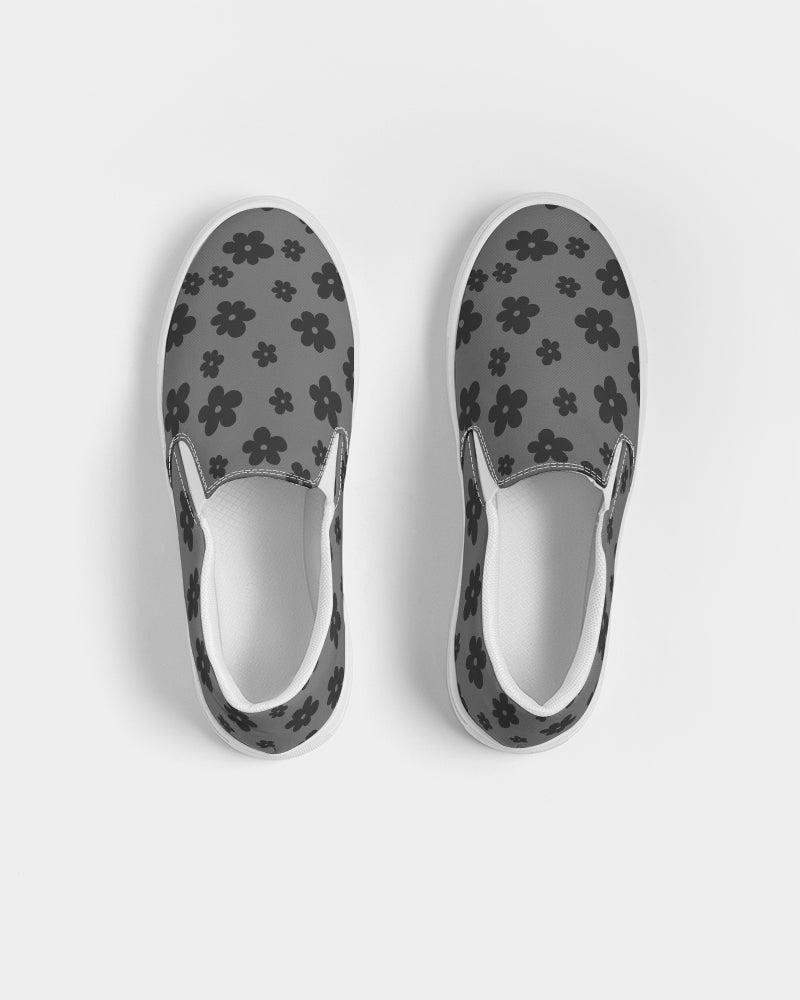 Flower Pattern Women's Slip-On Canvas Shoe - IAKAM