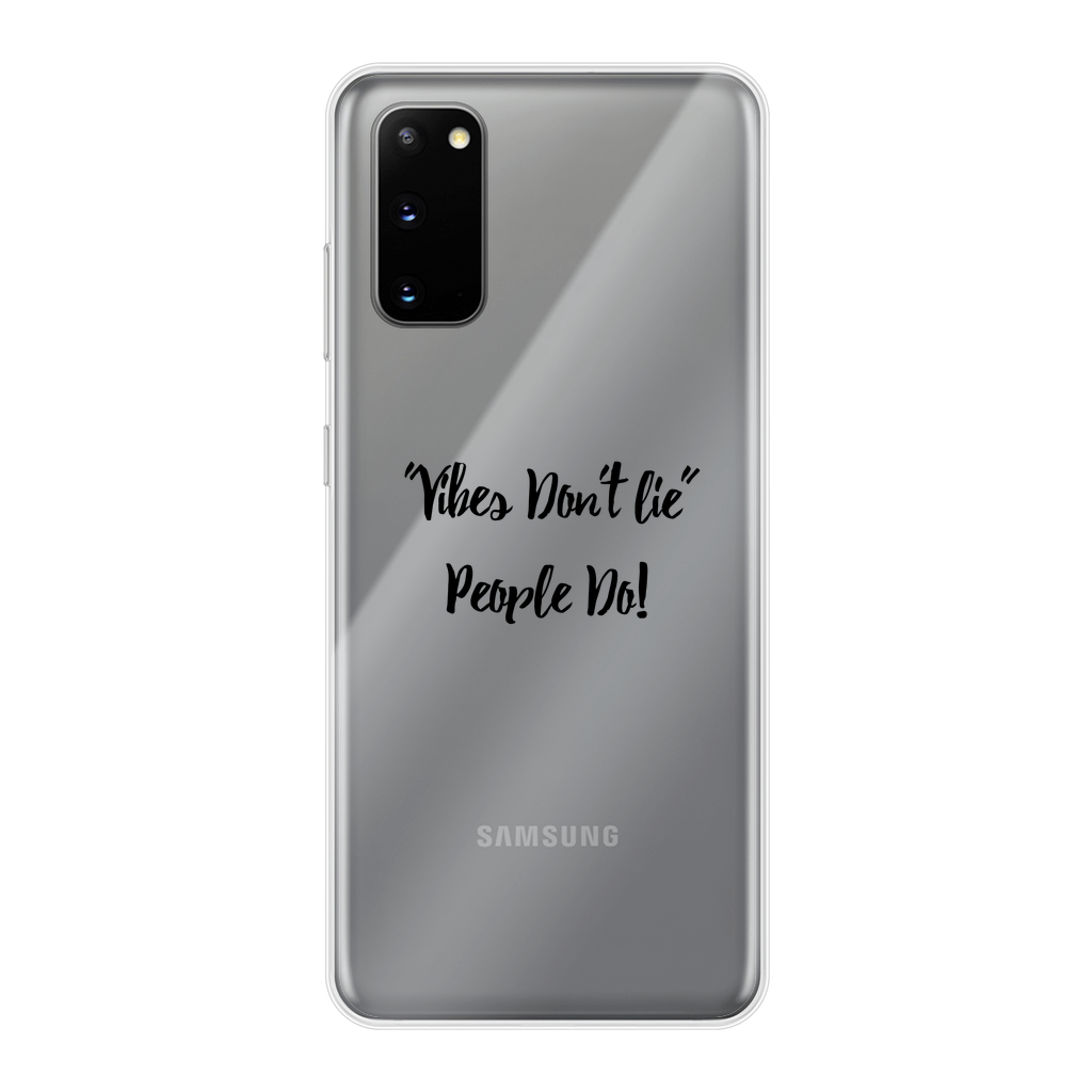 Vibes Don't Lie Back Printed Transparent Soft Phone Case - IAKAM