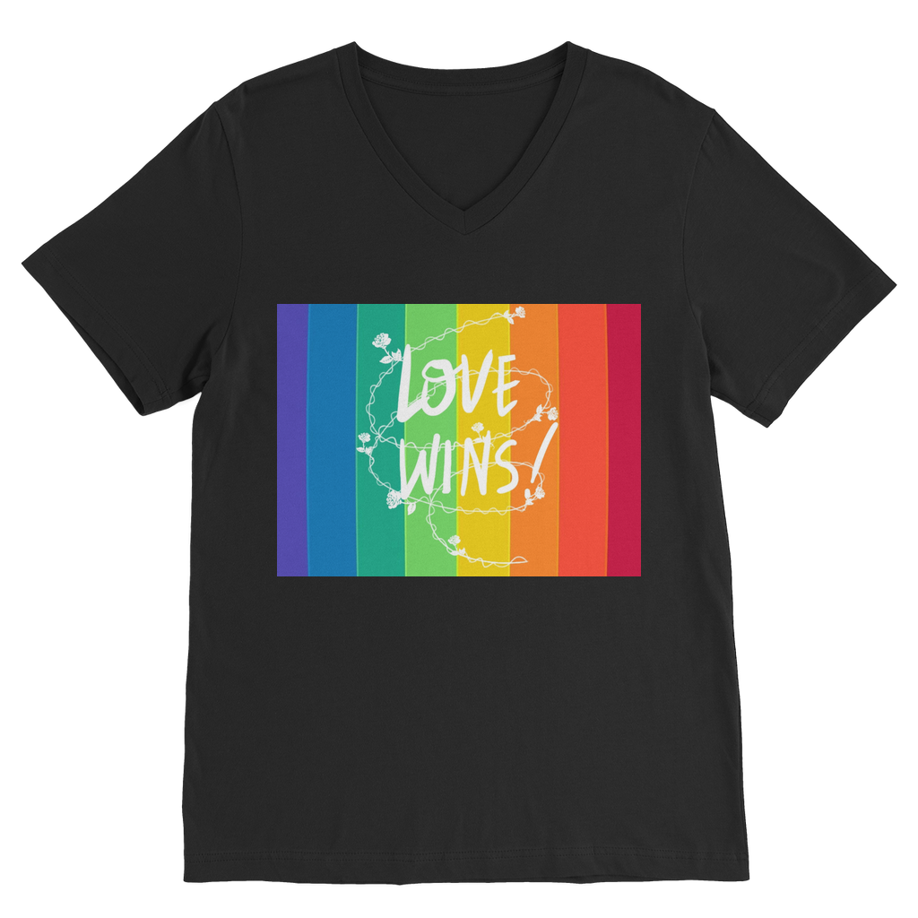 Love Wins Classic V-Neck T-Shirt - IAKAM