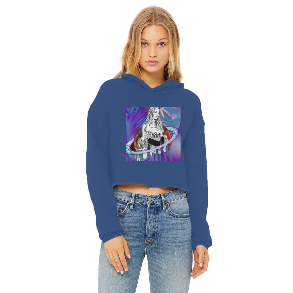 Outerspace3 Ladies Cropped Raw Edge Hoodie - IAKAM