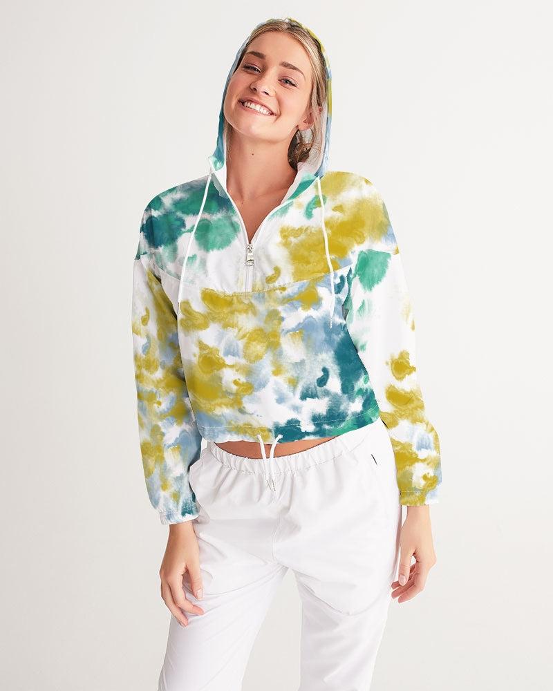 Abstracts  Women's Cropped Windbreaker - IAKAM