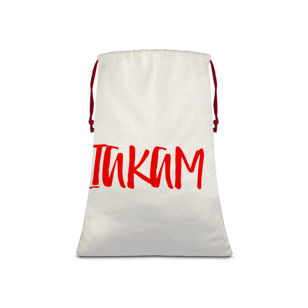 IAKAM Red Sublimation Linen Drawstring Sack - IAKAM