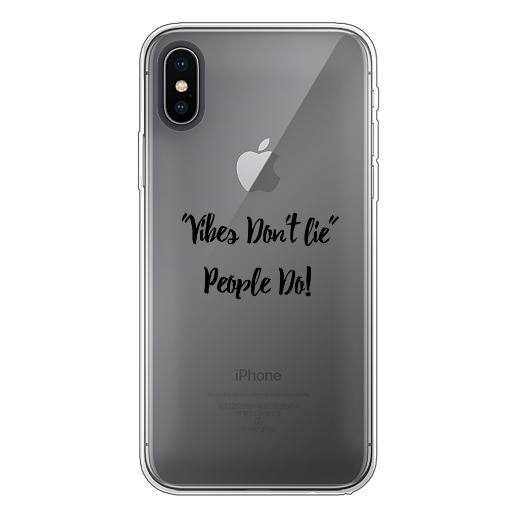 Vibes Don't Lie Back Printed Transparent Soft Phone Case - IAKAM