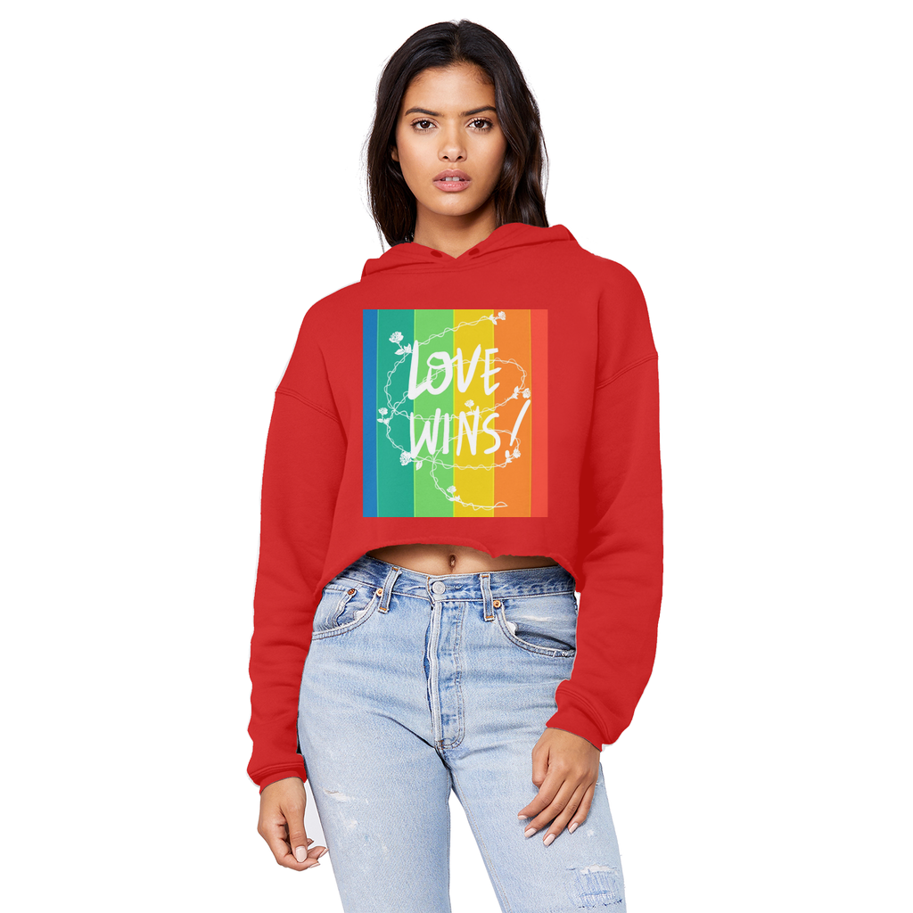 Love Wins Unisex Cropped Raw Edge Boyfriend Hoodie - IAKAM
