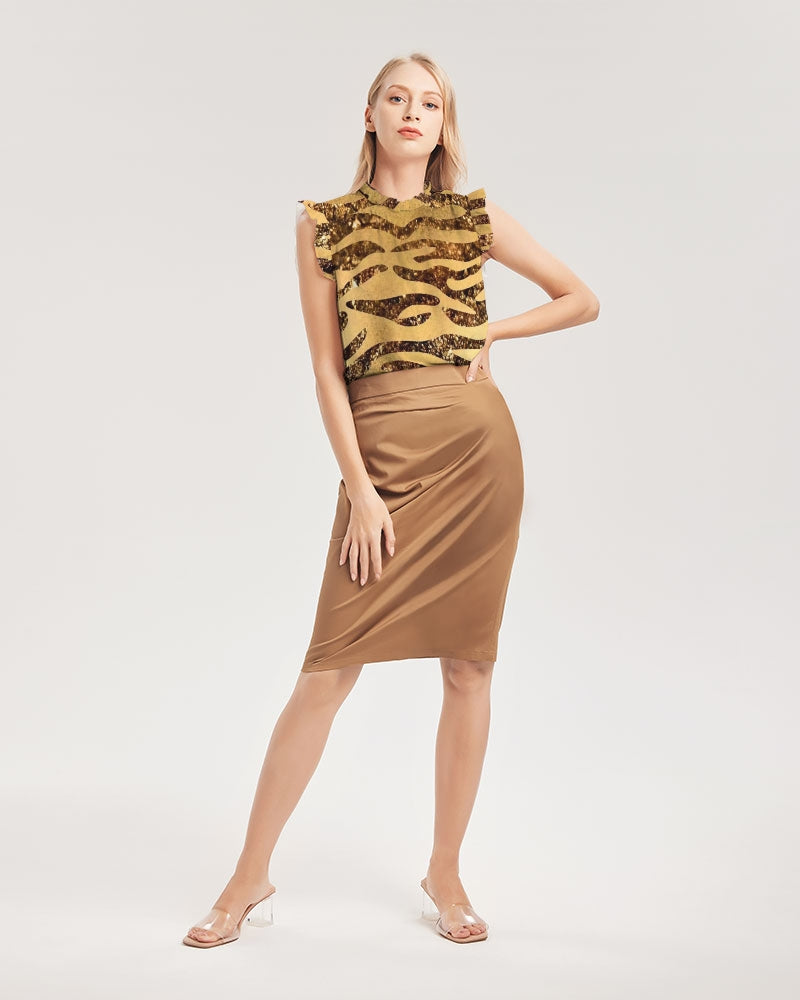 Golden Taz Women's Ruffle Sleeve Top - IAKAM