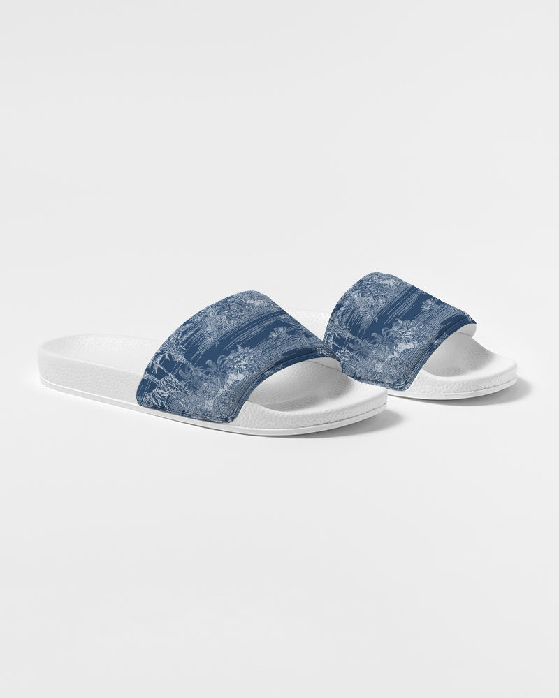 Blue Tiger Scene Men's Slide Sandal - IAKAM