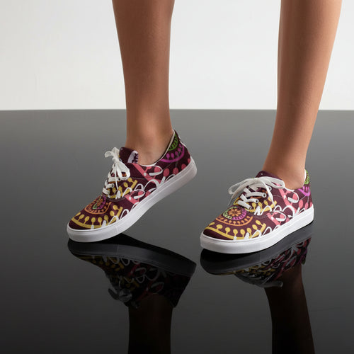 Crazy Skull 1 Women's Lace Up Canvas Shoe - IAKAM