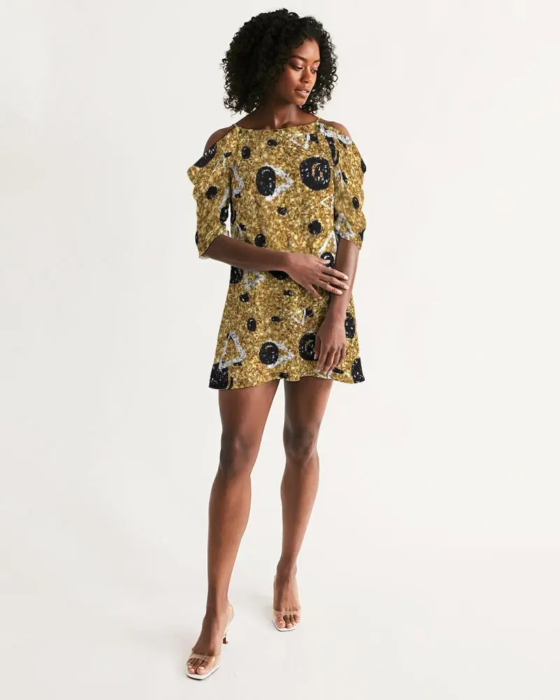 Realm Women's Open Shoulder A-Line Dress - IAKAM