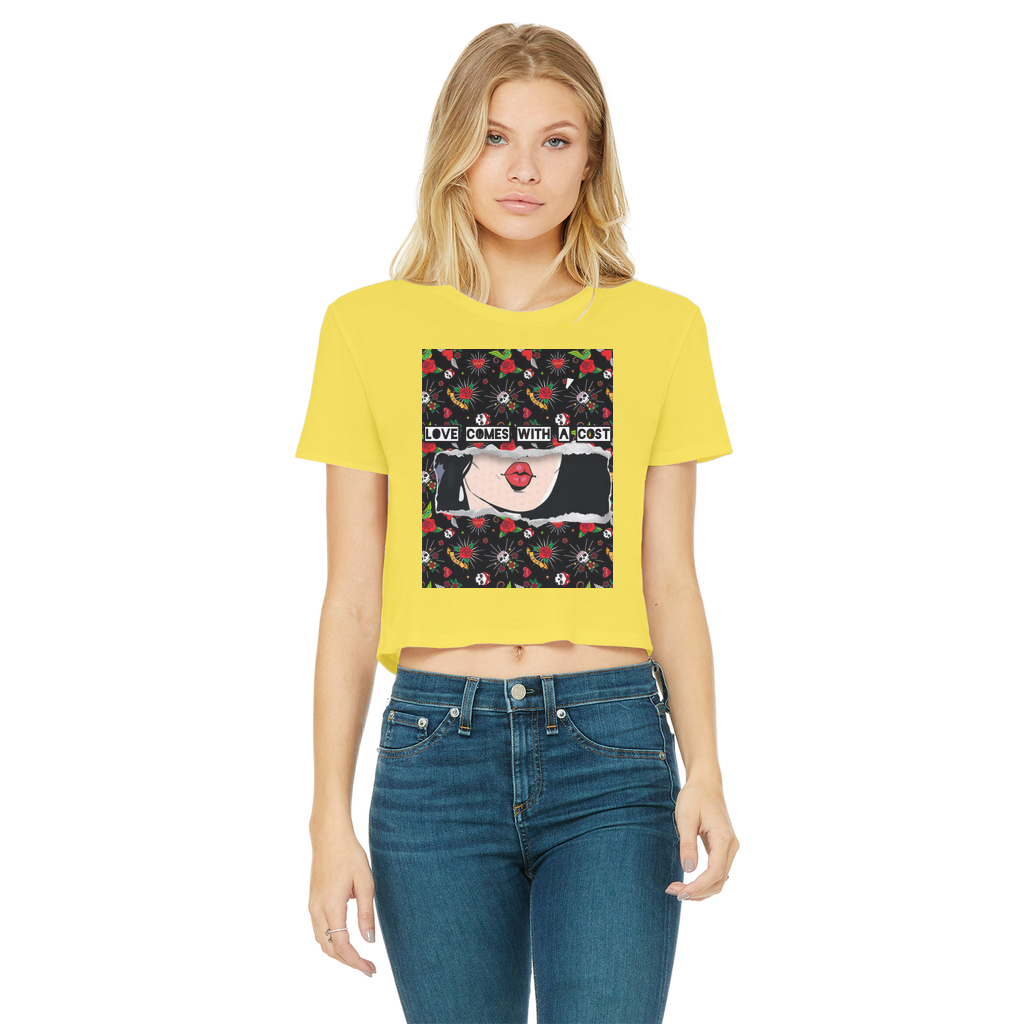 Love Cost Classic Women's Cropped Raw Edge T-Shirt - IAKAM