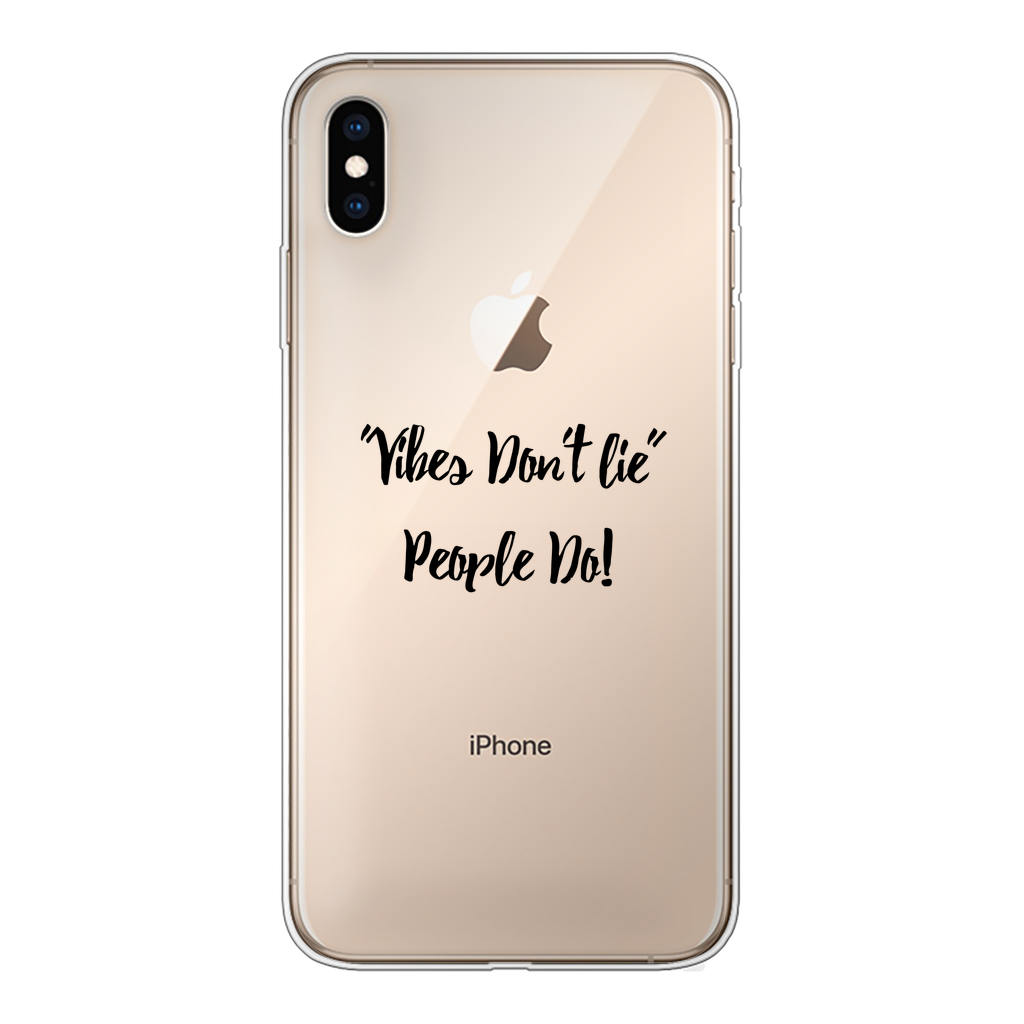 Vibes Don't Lie Back Printed Transparent Soft Phone Case - IAKAM