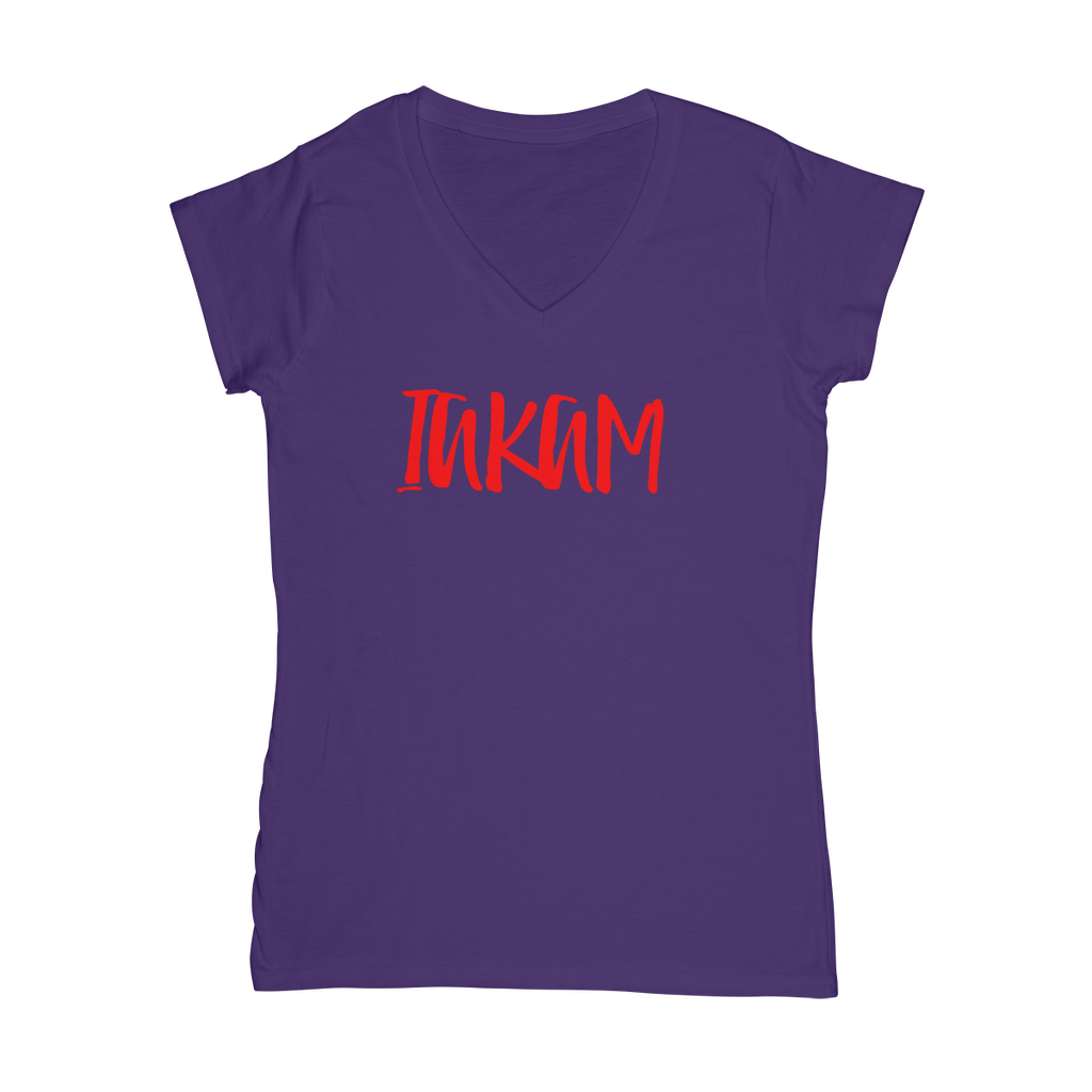 IAKAM Red Classic Women's V-Neck T-Shirt - IAKAM