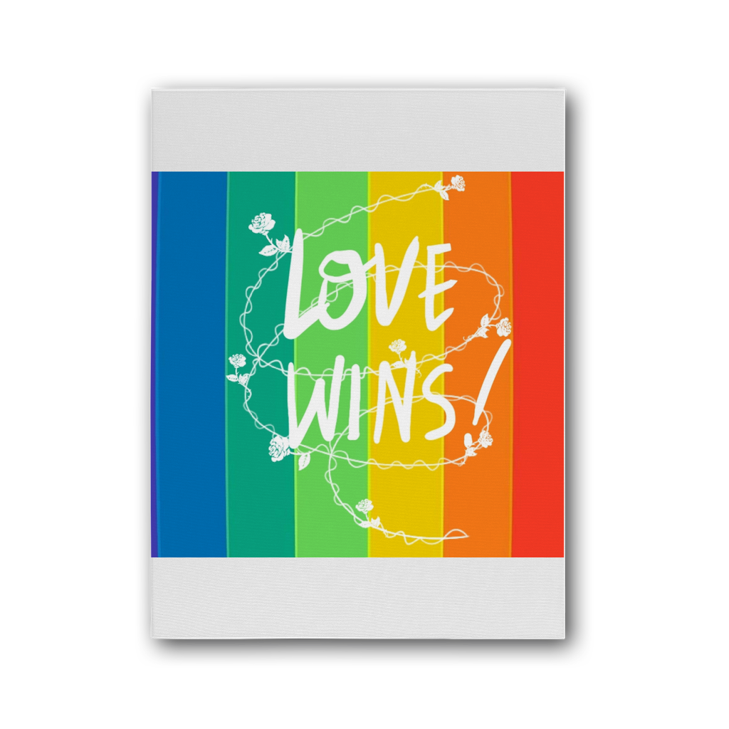 Love Wins Premium Stretched Canvas - IAKAM
