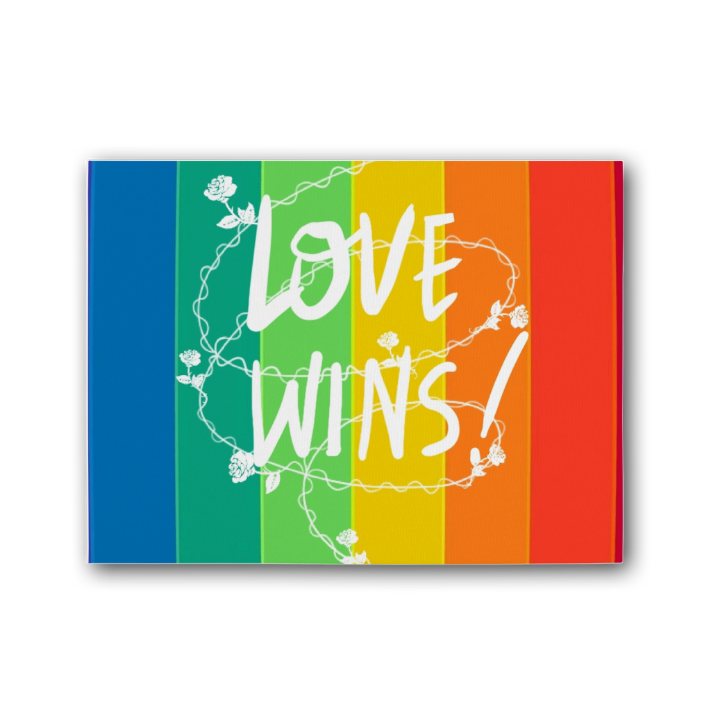 Love Wins Premium Stretched Canvas - IAKAM