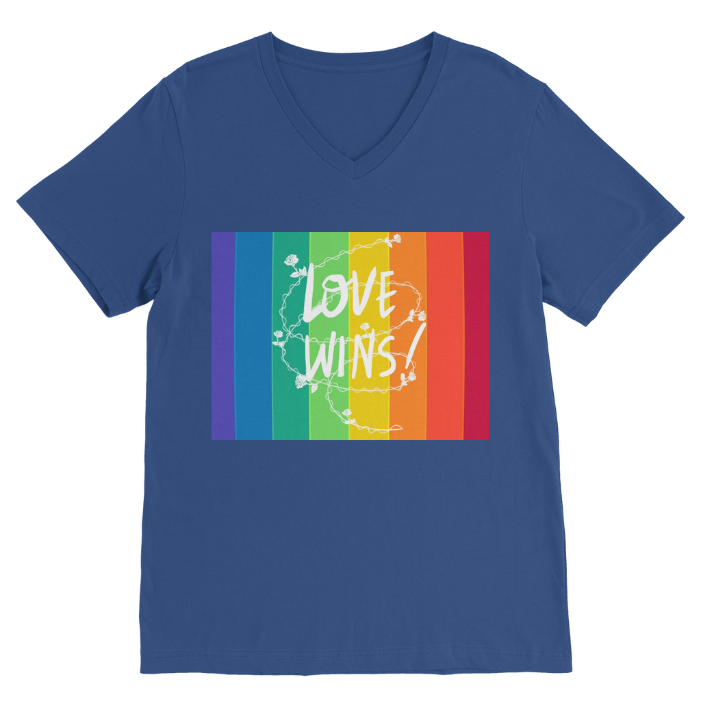 Love Wins Classic V-Neck T-Shirt - IAKAM