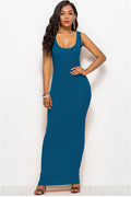 Scoop Neck Wide Strap Maxi Dress - IAKAM
