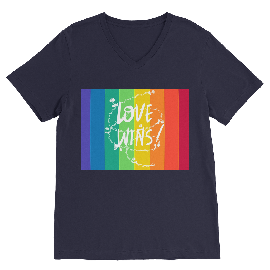 Love Wins Classic V-Neck T-Shirt - IAKAM