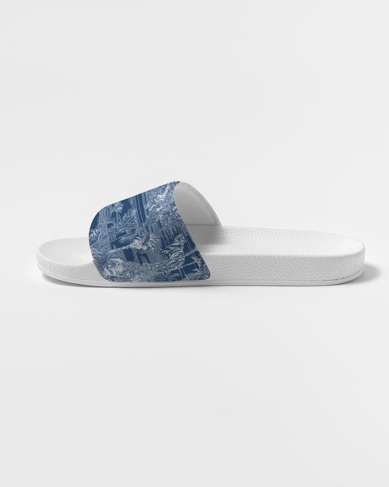 Blue Tiger Scene Men's Slide Sandal - IAKAM