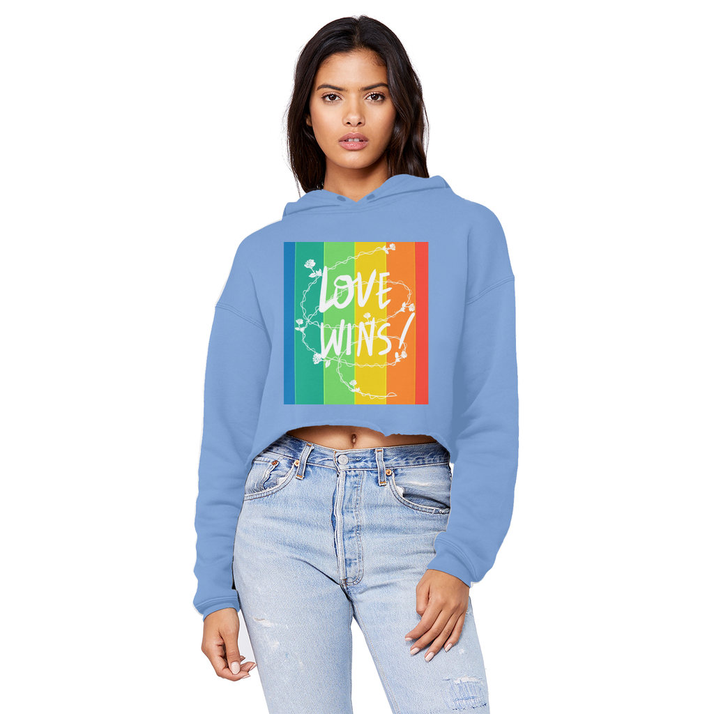 Love Wins Unisex Cropped Raw Edge Boyfriend Hoodie - IAKAM