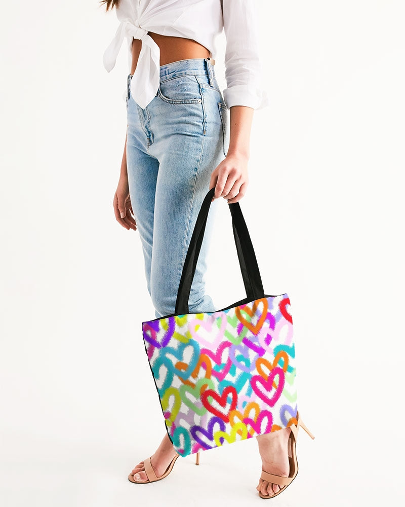 Heartful Canvas Zip Tote - IAKAM
