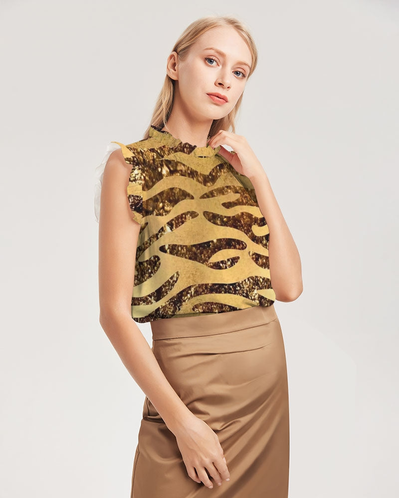 Golden Taz Women's Ruffle Sleeve Top - IAKAM