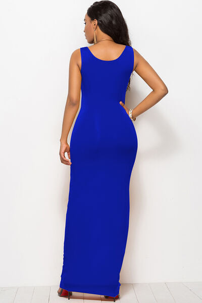 Scoop Neck Wide Strap Maxi Dress - IAKAM
