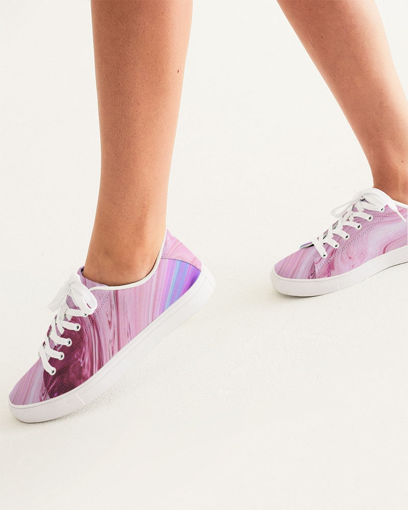 Sapphiren Pink Women's Faux-Leather Sneaker - IAKAM