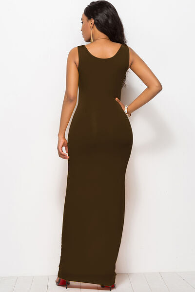 Scoop Neck Wide Strap Maxi Dress - IAKAM