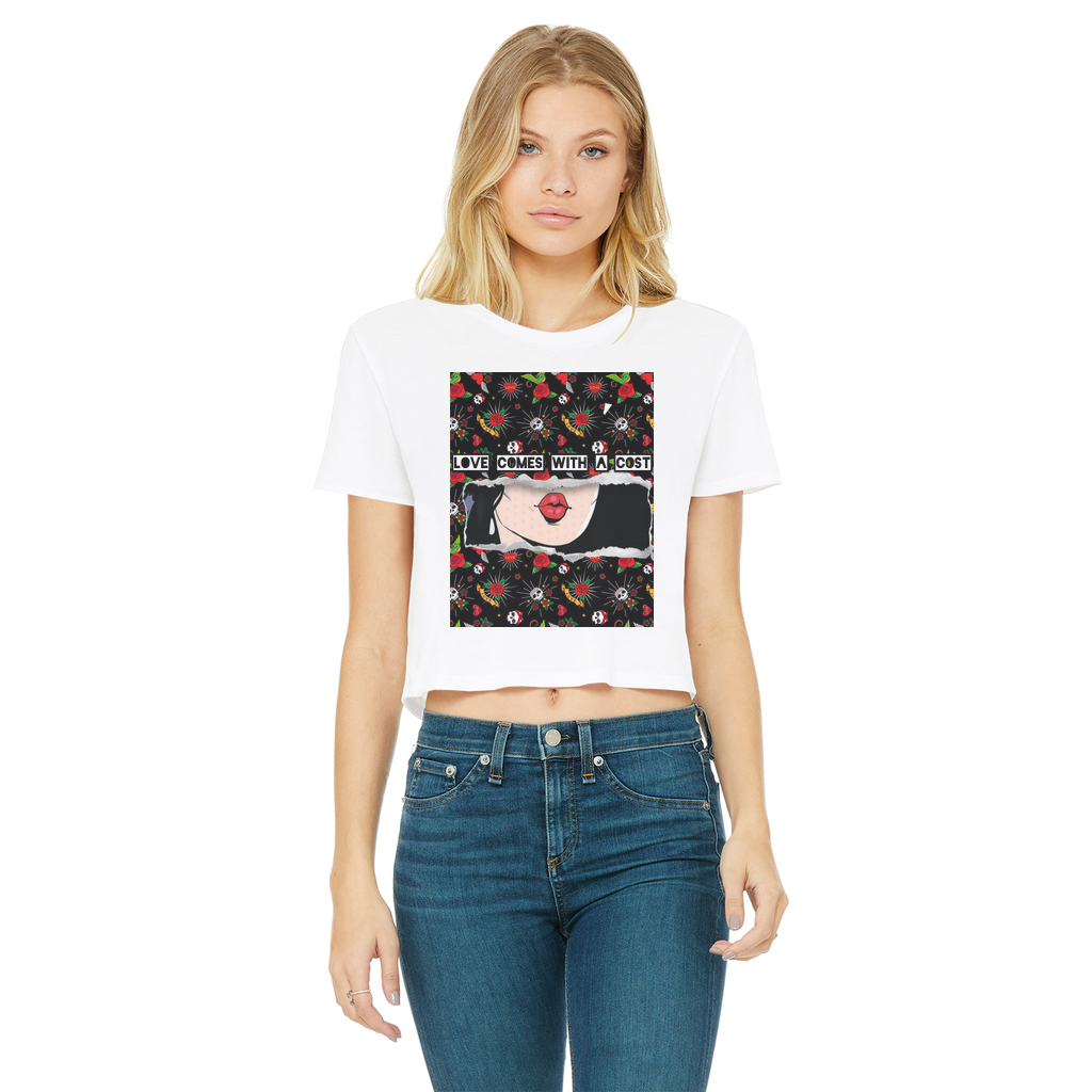 Love Cost Classic Women's Cropped Raw Edge T-Shirt - IAKAM