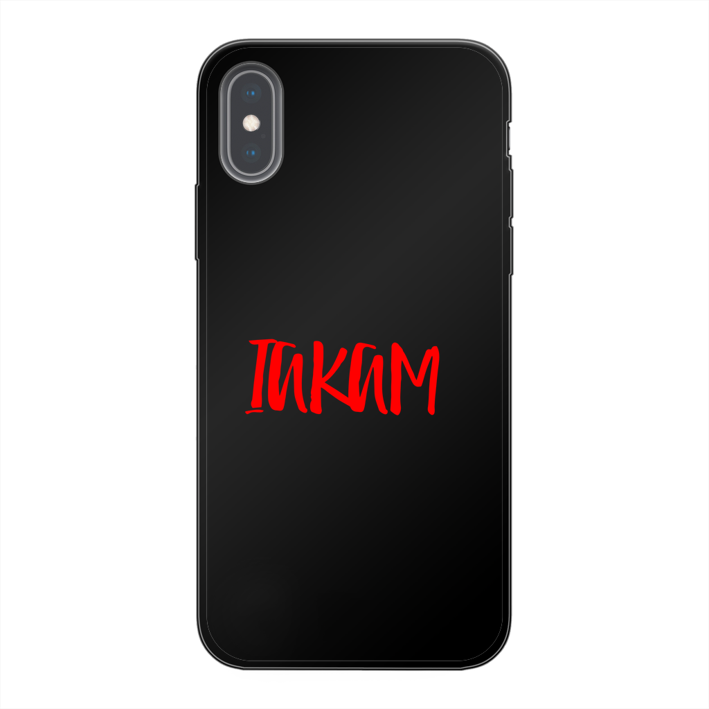 IAKAM Red Back Printed Black Soft Phone Case - IAKAM