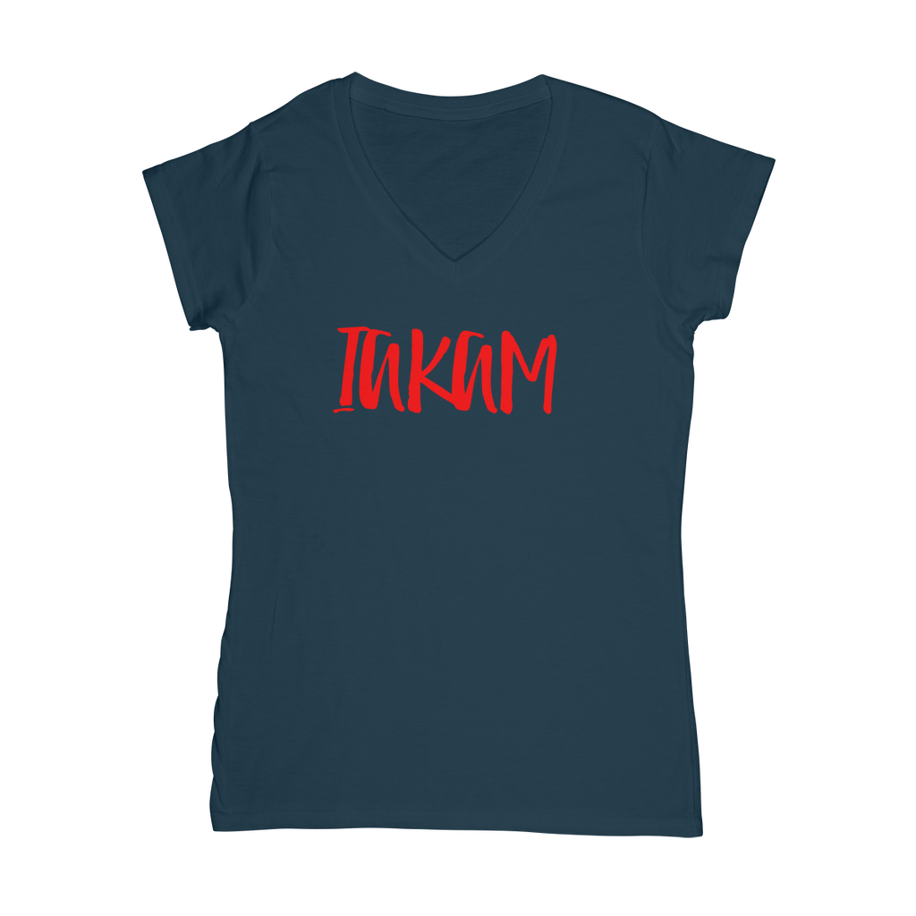 IAKAM Red Classic Women's V-Neck T-Shirt - IAKAM
