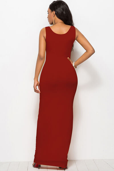 Scoop Neck Wide Strap Maxi Dress - IAKAM