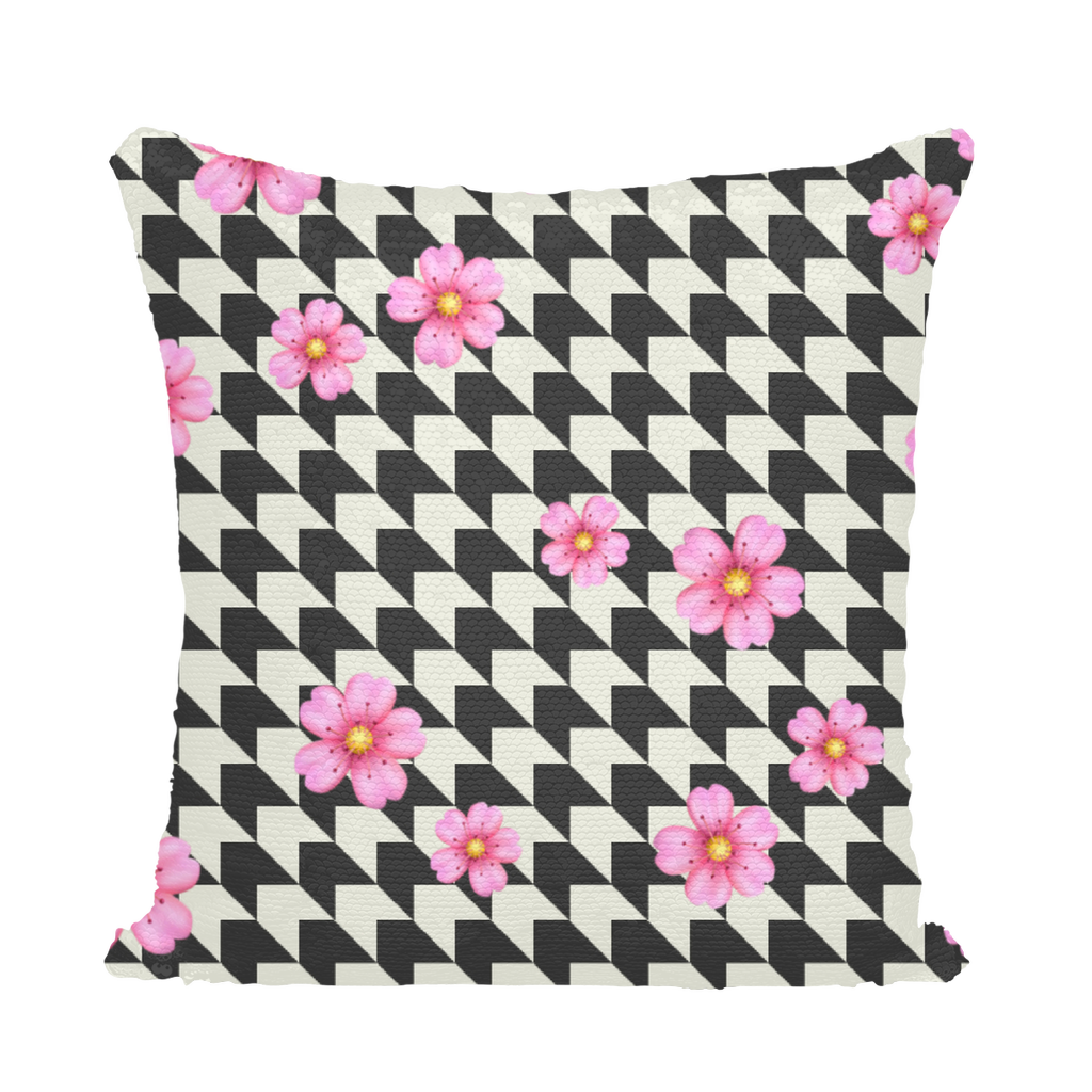 FLOWER PAT Sequin Cushion Cover - IAKAM