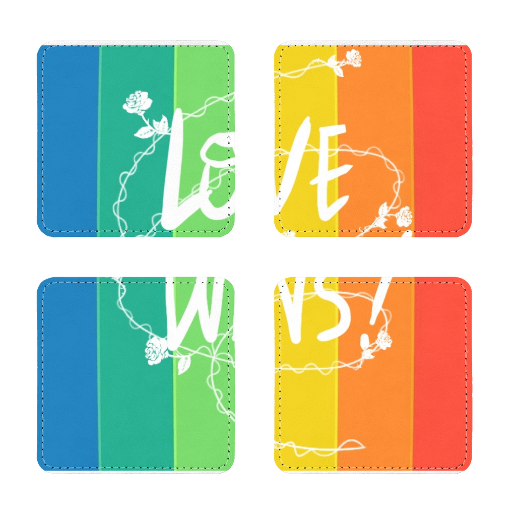 Love Wins Sublimation Coasters Pack of Four - IAKAM