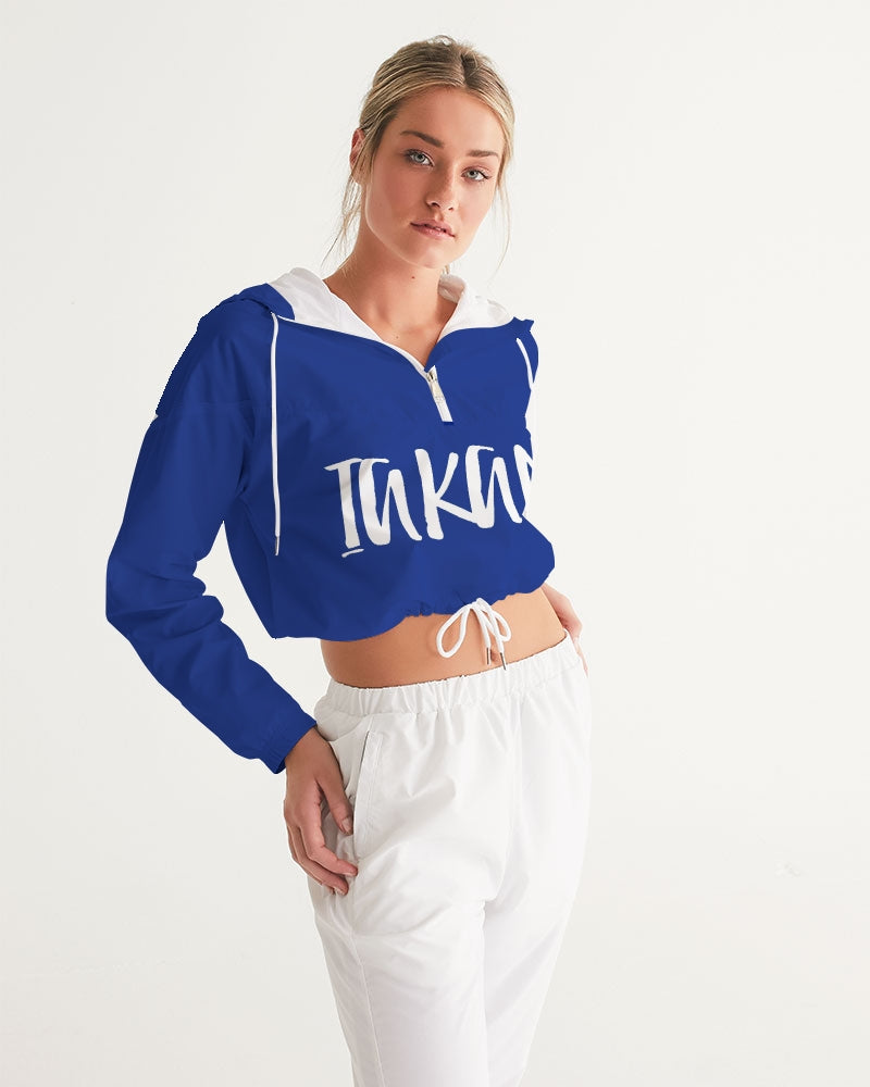 Blue Women's Cropped Windbreaker - IAKAM