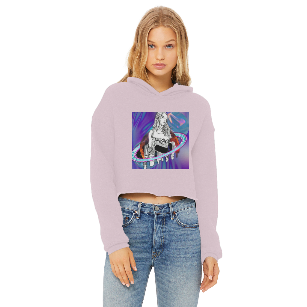 Outerspace3 Ladies Cropped Raw Edge Hoodie - IAKAM