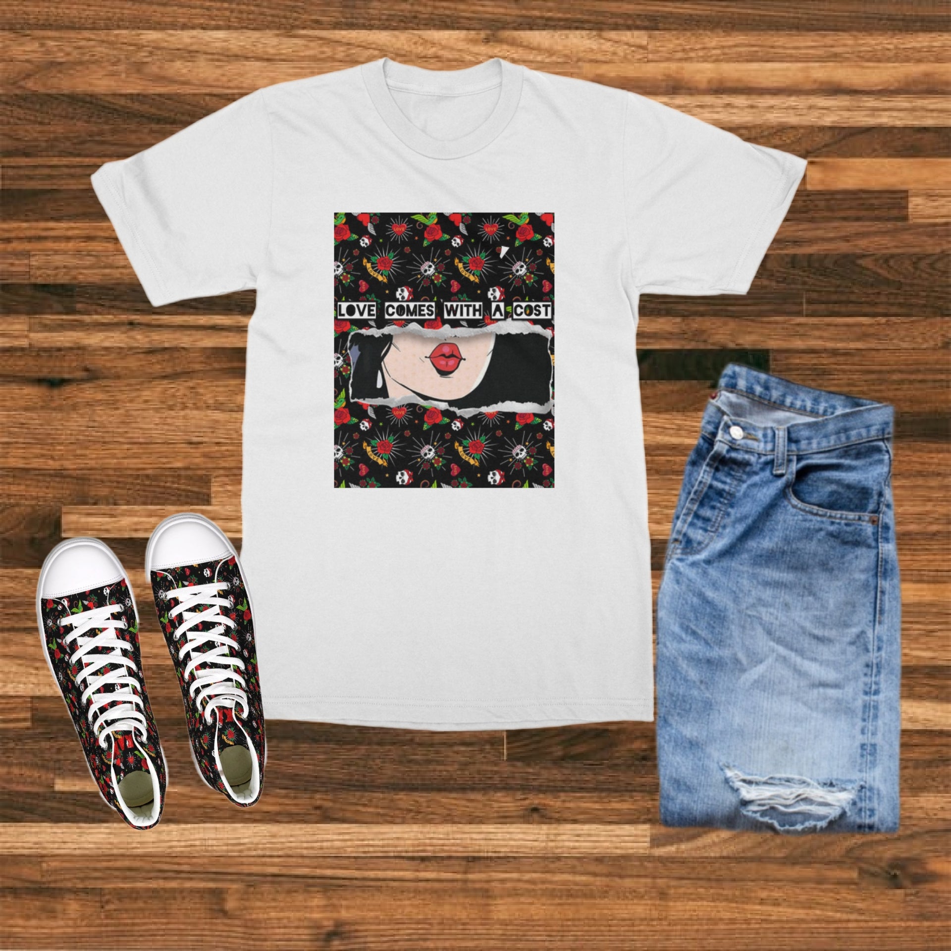Love Cost  Sneakers Hightop Canvas Shoe - IAKAM