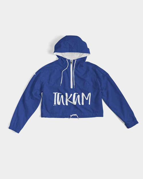 Blue Women's Cropped Windbreaker