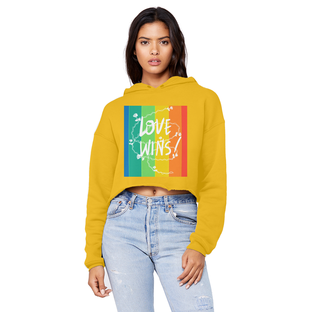 Love Wins Unisex Cropped Raw Edge Boyfriend Hoodie - IAKAM