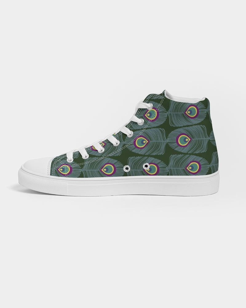 Peacock Tail Women's Hightop Canvas Shoe - IAKAM