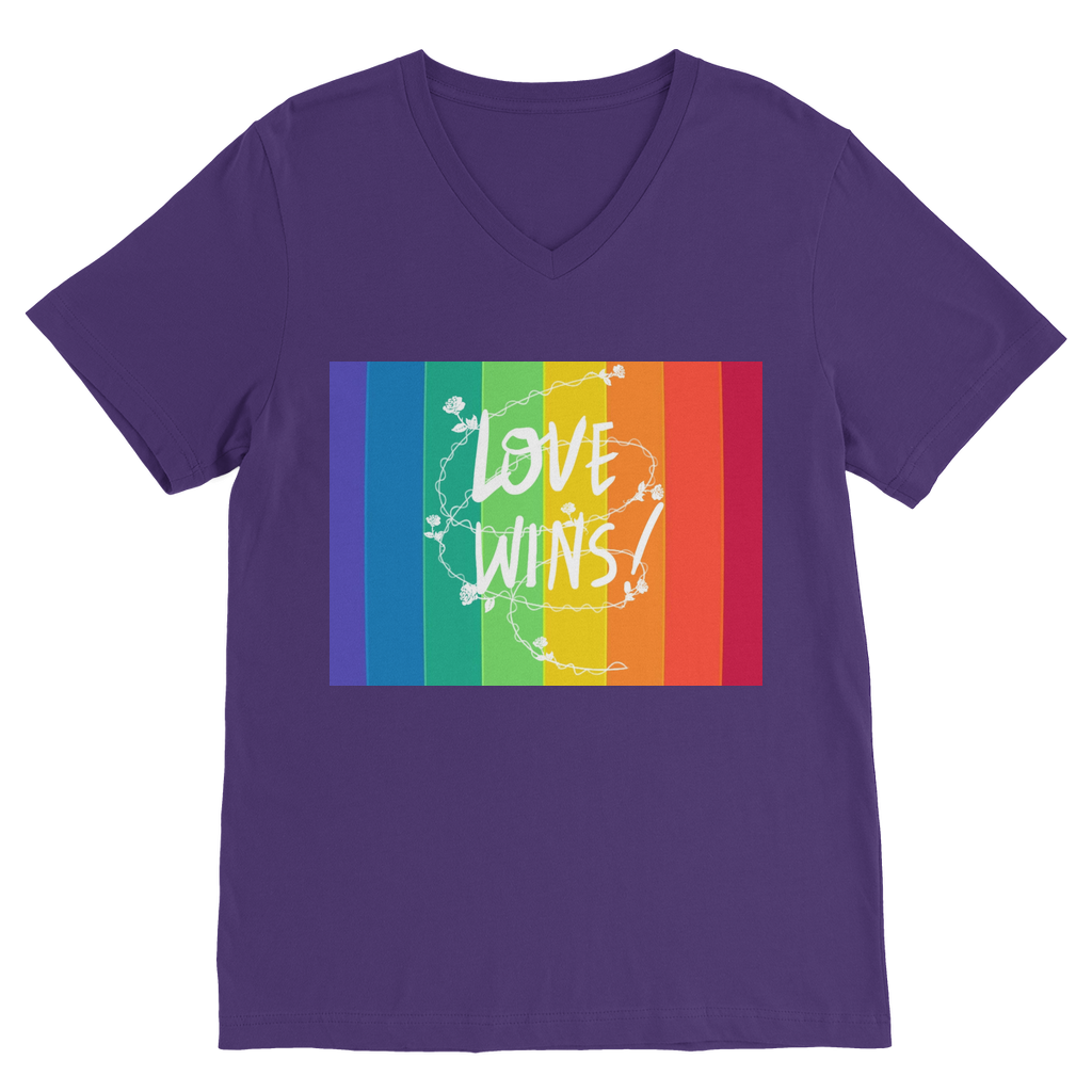 Love Wins Classic V-Neck T-Shirt - IAKAM