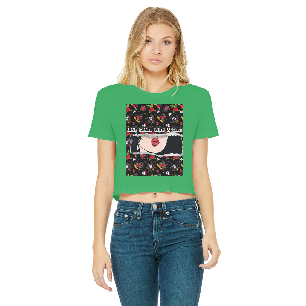 Love Cost Classic Women's Cropped Raw Edge T-Shirt - IAKAM