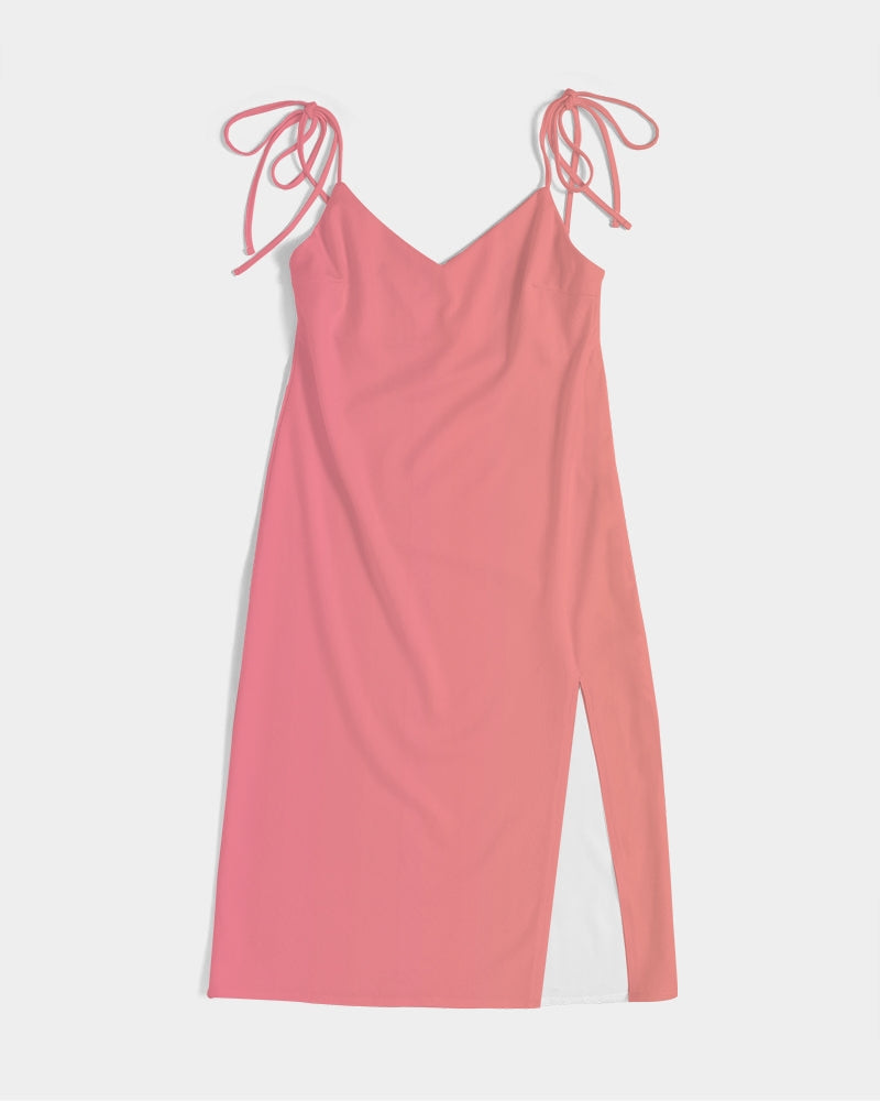 Fusion Women's All-Over Print Tie Strap Split Dress - IAKAM