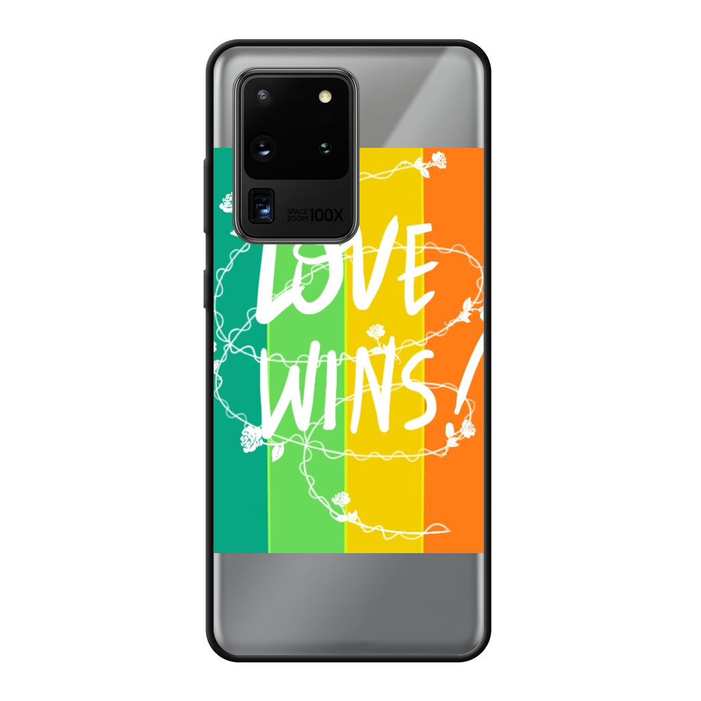 Love Wins Back Printed Black Soft Phone Case - IAKAM