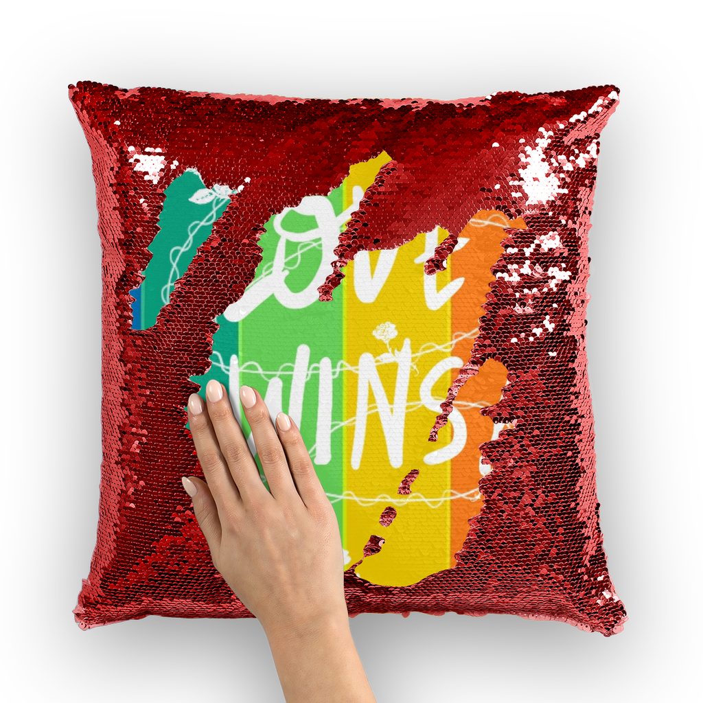 Love Wins Sequin Cushion Cover - IAKAM