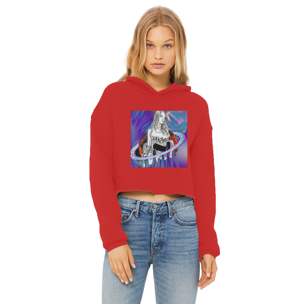Outerspace3 Ladies Cropped Raw Edge Hoodie - IAKAM