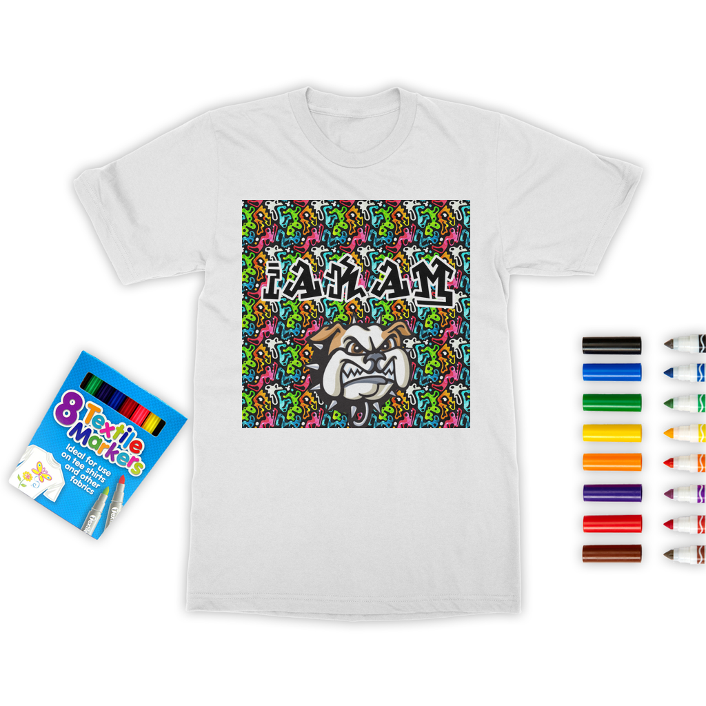 IAKAM DOG Kids & Adult Colouring T-Shirt - IAKAM