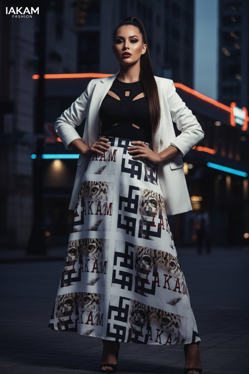 Co Kam Women's All-Over Print A-Line Midi Skirt - IAKAM