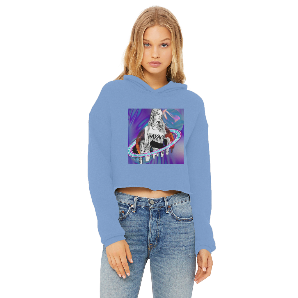Outerspace3 Ladies Cropped Raw Edge Hoodie - IAKAM