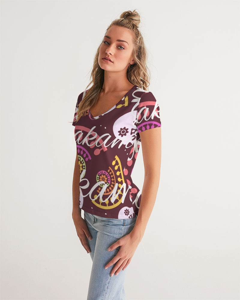 Crazy Skull 1 Women's V-Neck Tee - IAKAM