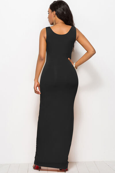Scoop Neck Wide Strap Maxi Dress - IAKAM